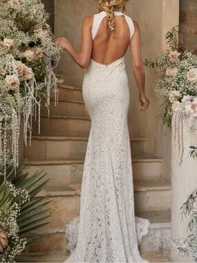 Lulu’s Love Everlasting Lace Ivory Wedding Dress XS